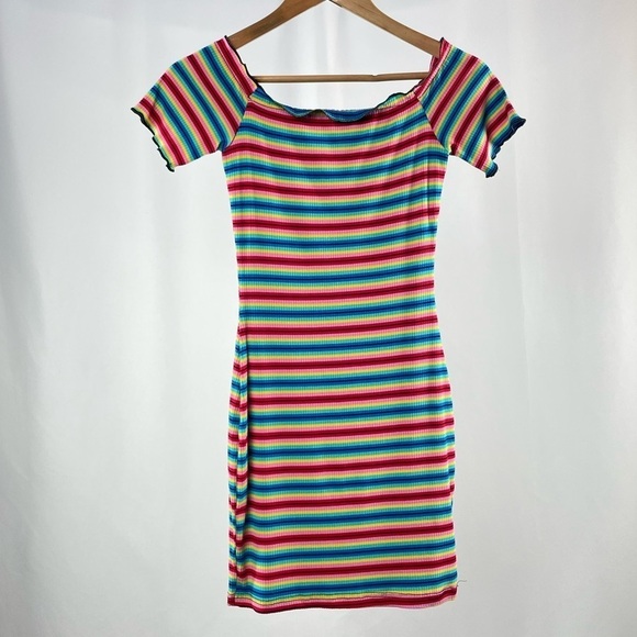 NEW Superdown Trisha Mini‎ Dress in Rainbow Size Small - Picture 4 of 9